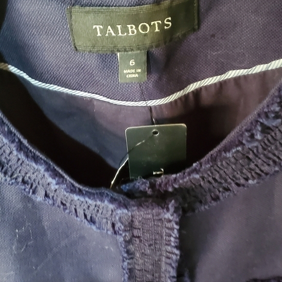 Talbots Linen Blend Dark Navy Sz. 6 Jacket - Picture 4 of 11